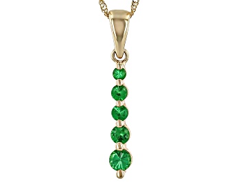 Picture of Tsavorite 10k Yellow Gold Pendant With Chain 0.52ctw