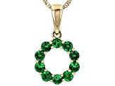Tsavorite 10k Yellow Gold Pendant With Chain 0.60ctw
