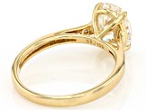 Strontium Titanate With White Diamond 10k Yellow Gold Ring 3.32ctw