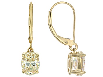 Picture of Strontium Titanate 10k Yellow Gold Earrings 3.13ctw