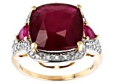 Red Mahaleo(R) Ruby 10k Yellow Gold Ring 7.54ctw