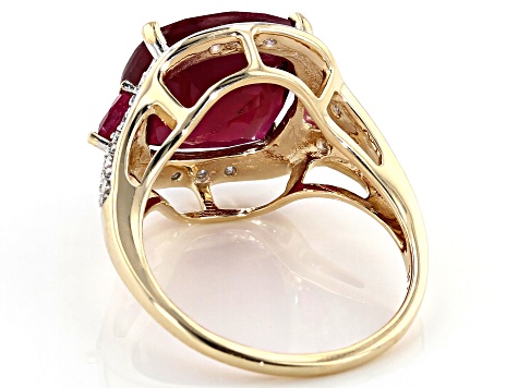 Red Mahaleo(R) Ruby 10k Yellow Gold Ring 7.54ctw