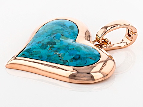 A Turquoise Copper hot Heart Pendant