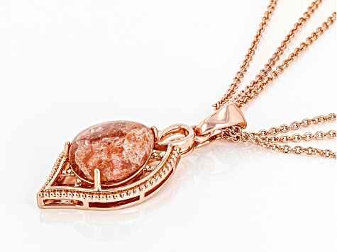 Red Sunstone Copper Enhancer with 3-strand chain