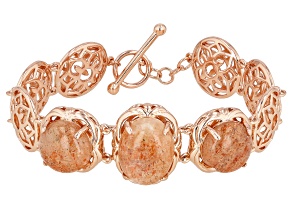 Orange Sunstone Copper Filigree Bracelet
