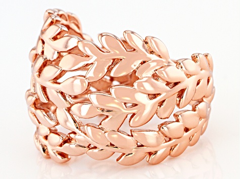 Copper Leaf Band Ring