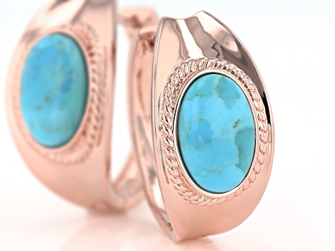 Turquoise Copper Hoop Earrings