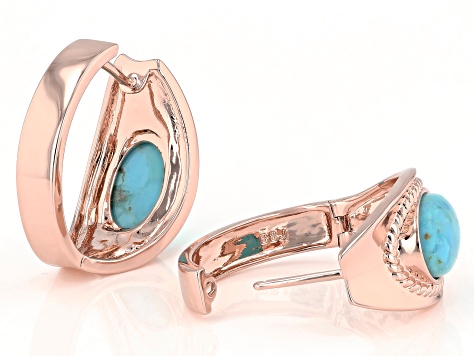 Turquoise Copper Hoop Earrings