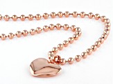 Copper Beaded Heart Charm Necklace