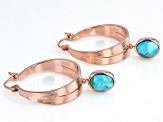 Turquoise Copper Dangle Hoop Earrings