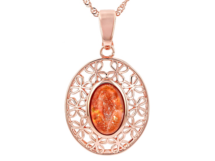Sunstone Copper Floral Open Design Enhancer With 18