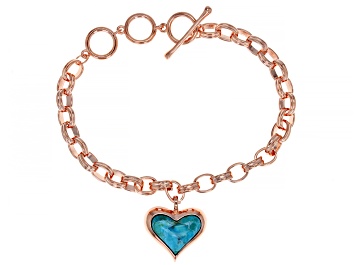 Picture of Heart Shape Turquoise Copper Link Bracelet