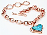 Heart Shape Turquoise Copper Link Bracelet