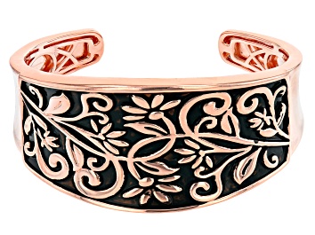 Picture of Copper Floral Design W/ Black Enamel Cuff Bracelet