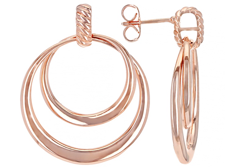 Copper Interlaced Double Hoop Earrings