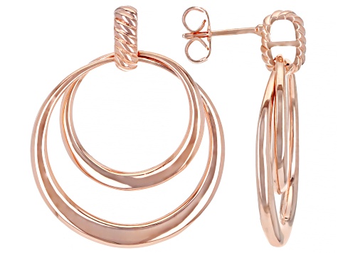 Copper Interlaced Double Hoop Earrings
