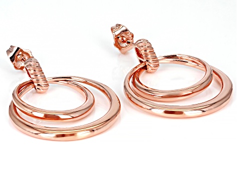 Copper Interlaced Double Hoop Earrings