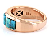 Square Turquoise Inlay Copper Band Ring