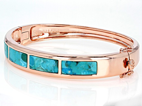 Rectangle Turquoise Inlay Copper Cuff Bracelet