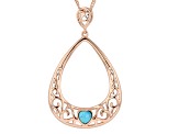 Heart Shaped Blue Turquoise Copper Pendant With 18" Chain