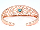 Heart Blue Turquoise Copper Cuff Bracelet
