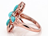 Blue Turquoise Copper Cross Ring