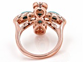 Blue Turquoise Copper Cross Ring
