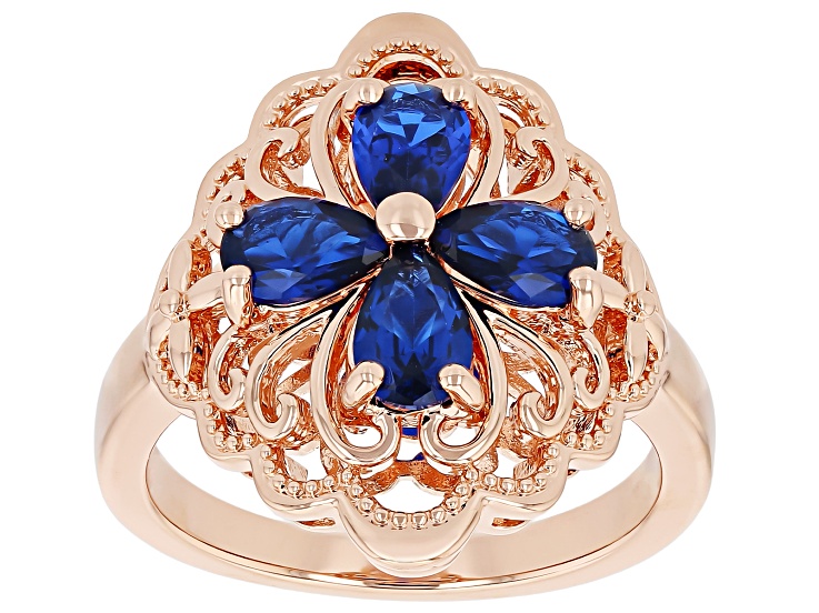 Blue Lab Created Spinel Copper Ring 1.16ctw - COP1291 | JTV