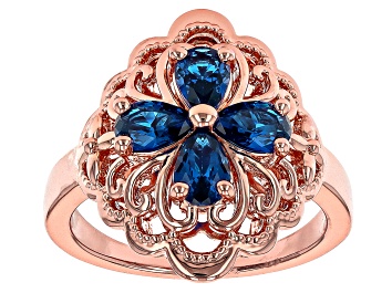 Picture of Blue Lab Created Spinel Copper Ring 1.16ctw