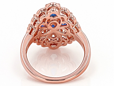 Blue Lab Created Spinel Copper Ring 1.16ctw