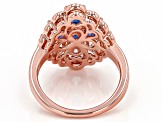 Blue Lab Created Spinel Copper Ring 1.16ctw