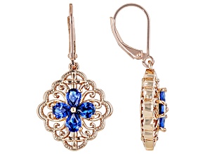 Blue Lab Created Spinel Copper Earrings 2.24ctw