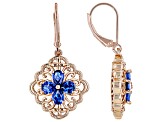 Blue Lab Created Spinel Copper Earrings 2.24ctw