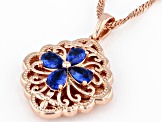 Blue Lab Created Spinel Copper Pendant With 18" Chain 1.29ctw