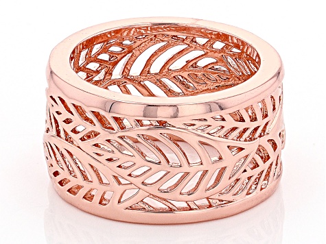 Copper Leaf Band Ring