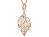 Copper Three Leaf Pendant With Chain