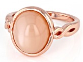 12x10 Oval Peach Moonstone Copper Ring