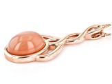 Peach Moonstone Copper Pendant With Chain