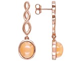 Peach Moonstone Copper Dangle Earrings