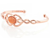 Peach Moonstone Copper Cuff Bracelet