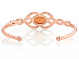 Peach Moonstone Copper Cuff Bracelet