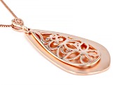Copper Butterfly Filigree Pendant With Chain