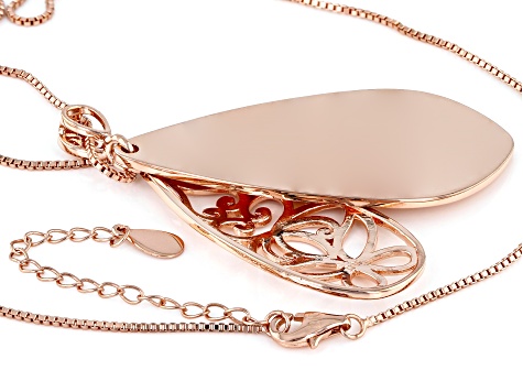 Copper Butterfly Filigree Pendant With Chain