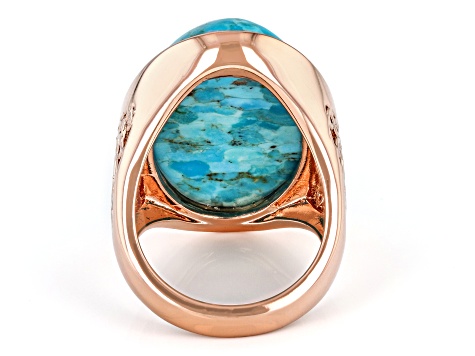 Oval Blue Turquoise Copper Ring