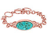 Oval Blue Turquoise Copper Bracelet