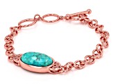 Oval Blue Turquoise Copper Bracelet