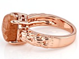 Oval Sunstone Copper Ring