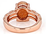 Oval Sunstone Copper Ring