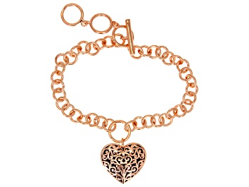 Picture of Heart Charm Copper Toggle Bracelet