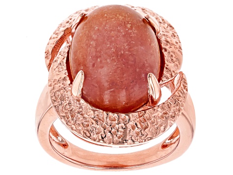 16x12mm Oval Sunstone Copper Ring